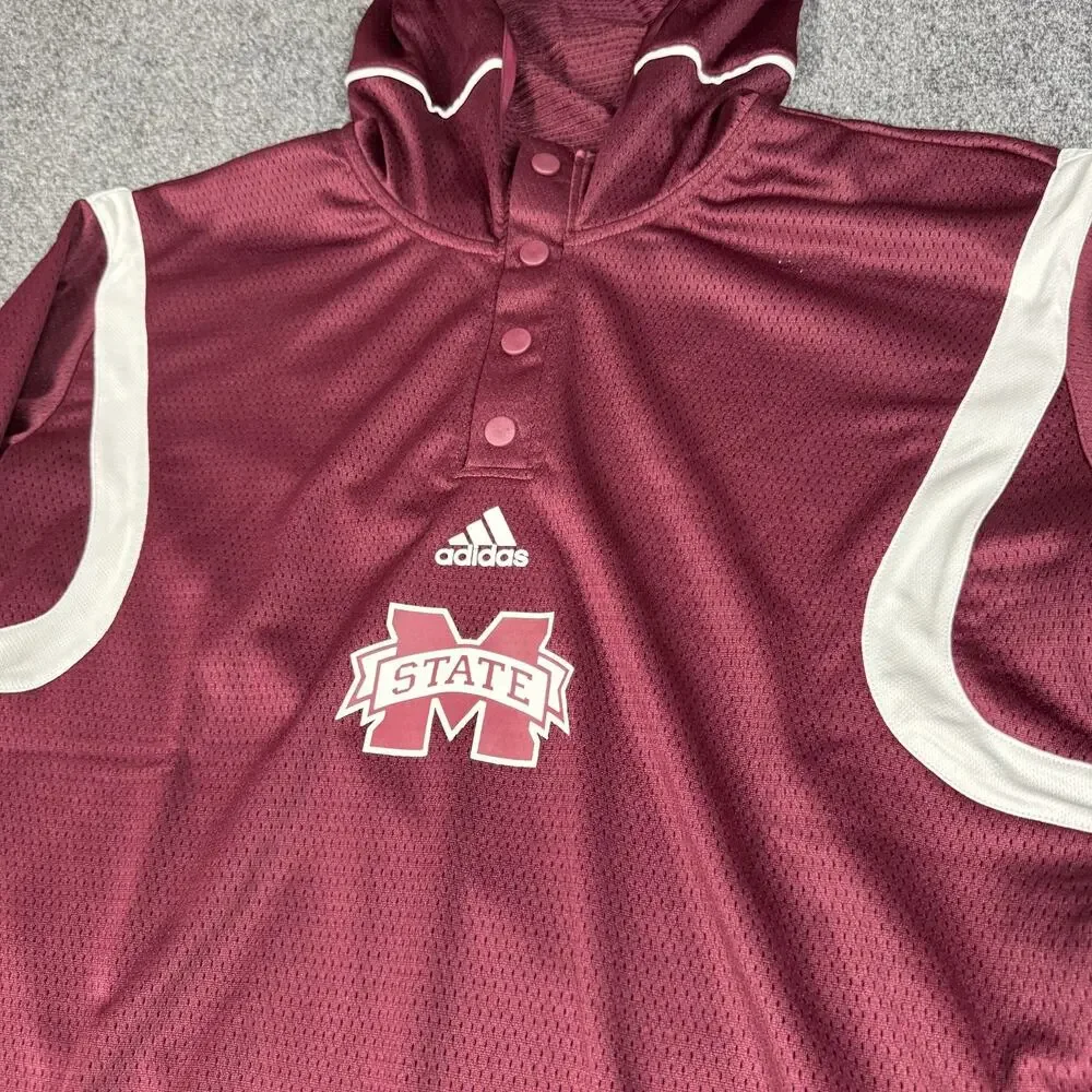 Adidas Mississippi State Bulldogs Hoodie Mesh Mens Size S‎ Football Basketball